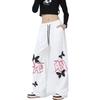 American Graffiti Butterfly Sweatpants: Korean Jazz Street Dance - Women's High-Design Spring/Summer Casual Wear