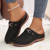 Fashion 2025 New fashion women's thick-soled slippers in Baotou, large-sized casual Baotou backspace thick-soled slippers