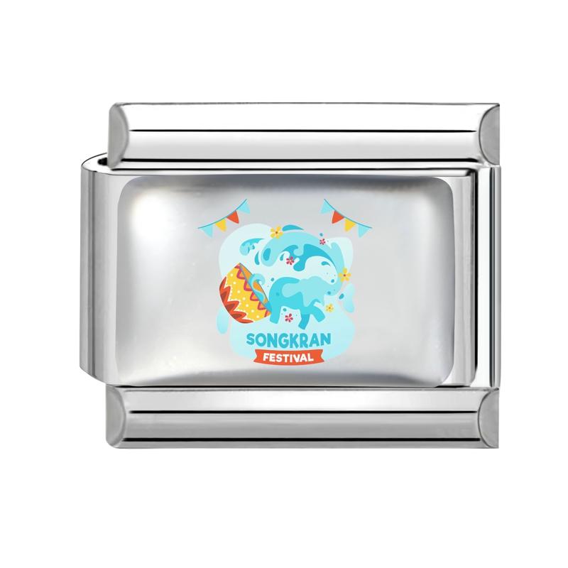 Y2K Creative Water Elephant Series Italian Charm Fit 9mm Stainless Steel Bracelet Jewelry Women Men Handmade DIY Material Links