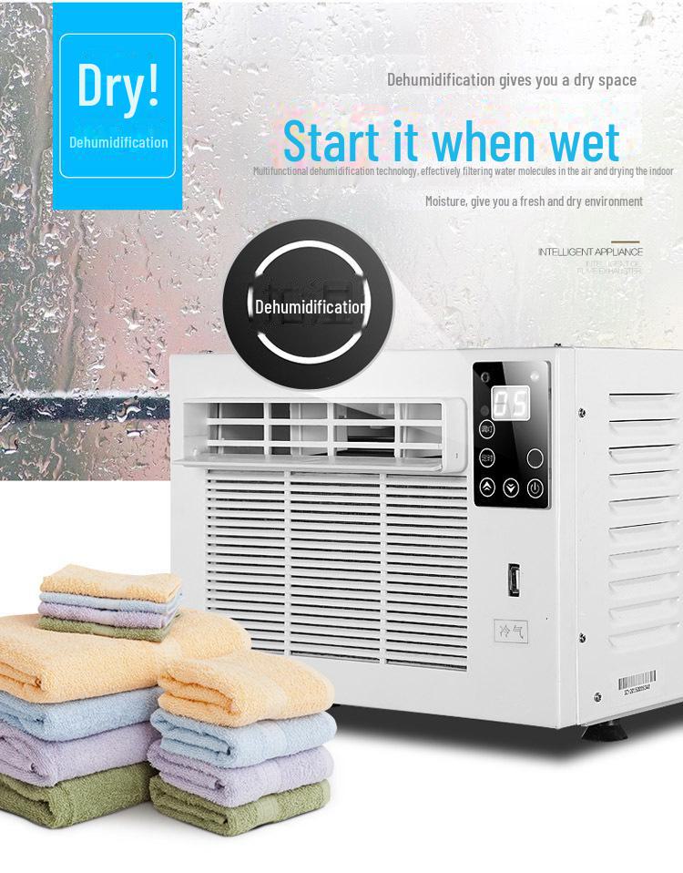 Mini aparat de aer condiționat portabil cu instalare gratuită - Include răcire pentru animale de companie, plasă de țânțari și accesorii pentru dulap, comandați individual