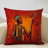 Portrait Oil Painting Cushion Cover African National Style Living Room Sofa Art Decoration Pillow Bedding 45x45cm Cover Pillows