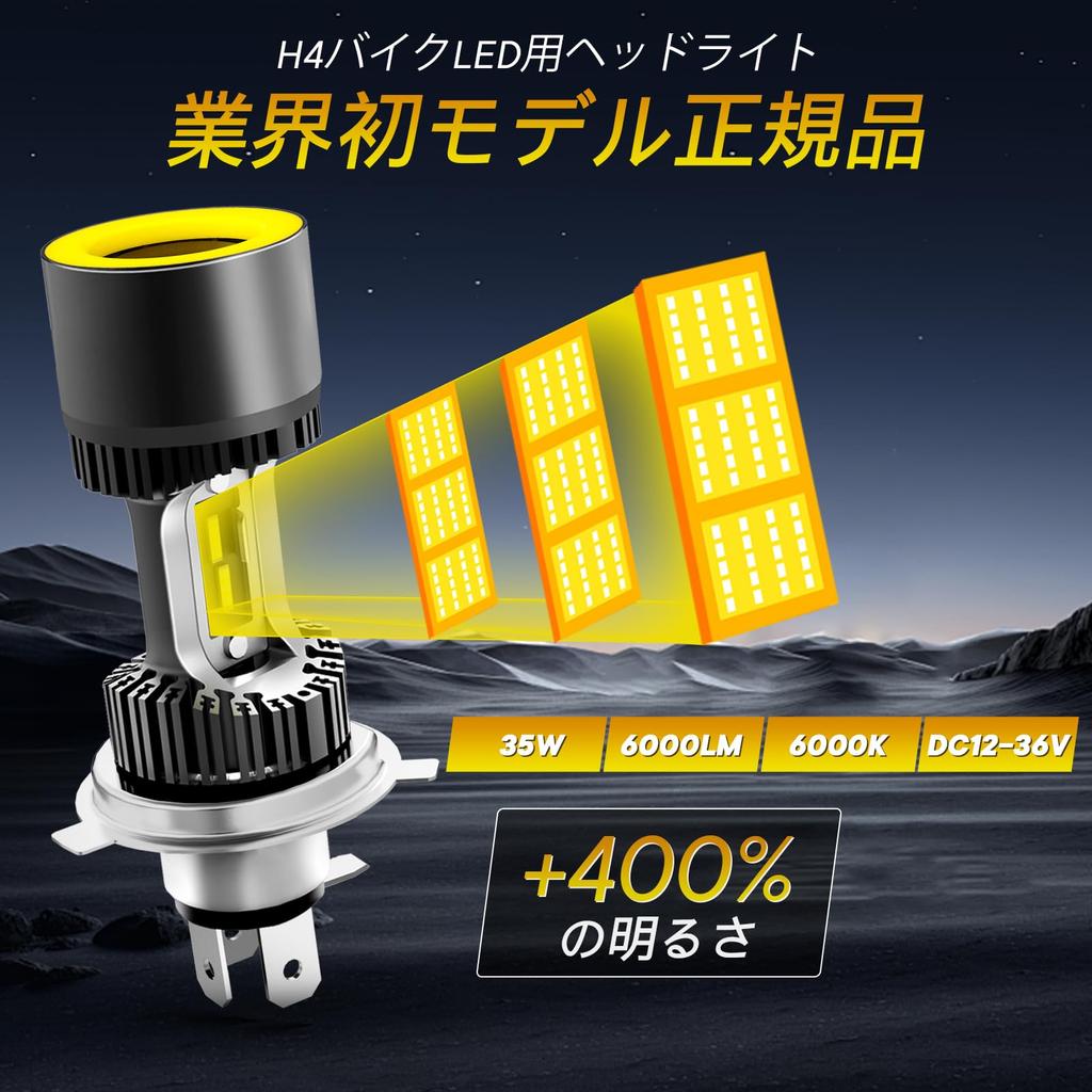 AMOLUO H4 Motorcykel LED-strålkastare, 5 Färgutbytbart LED Angel Eye Design, Varselljus