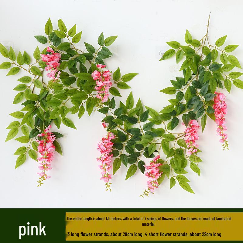 Wisteria Artificial Vine Hanging Flower Decoration for Ceilings and Pipe Covers