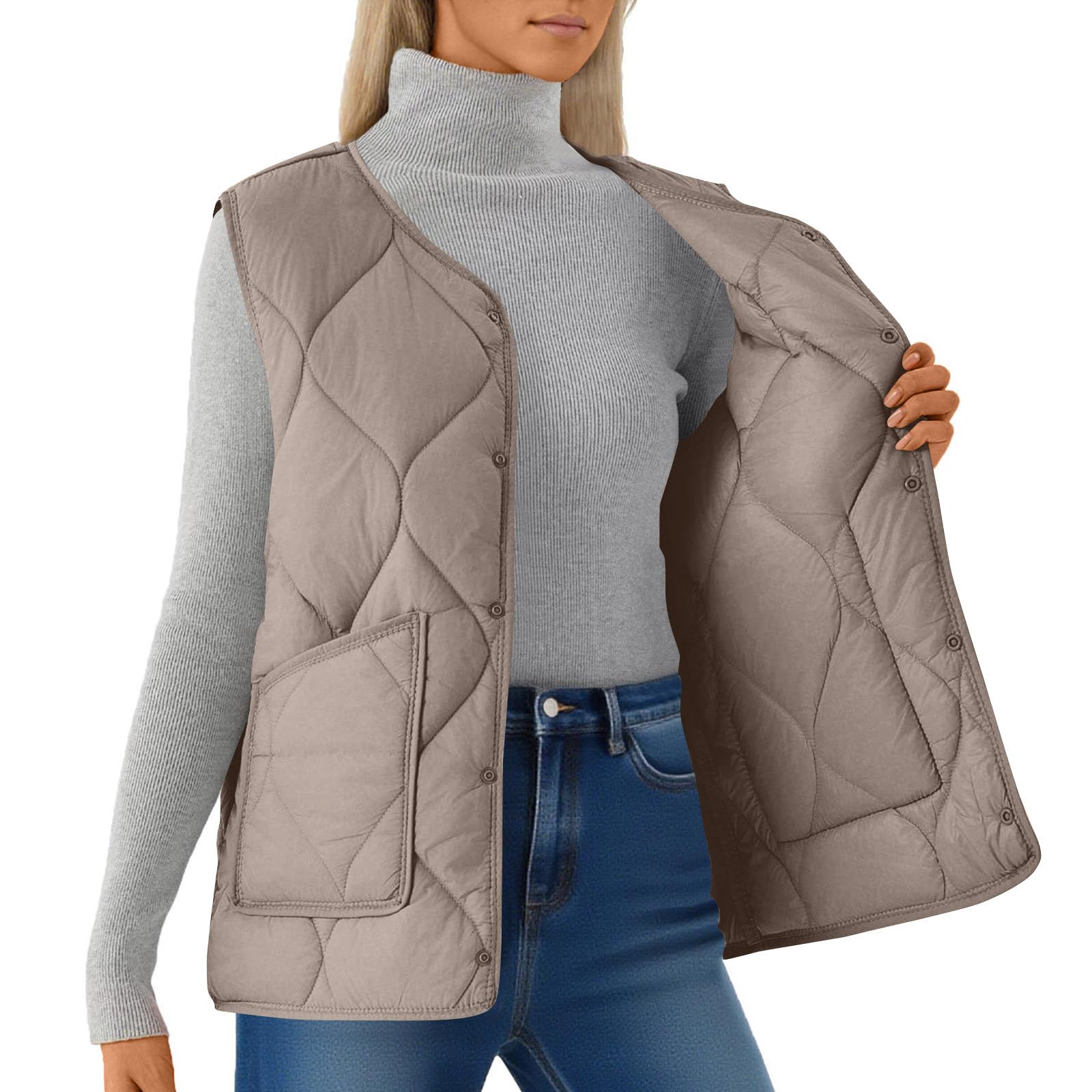 

Women s Fashion Light Jacket Stand Collar Multicolor Zipper Button Coat XXXXL хаки