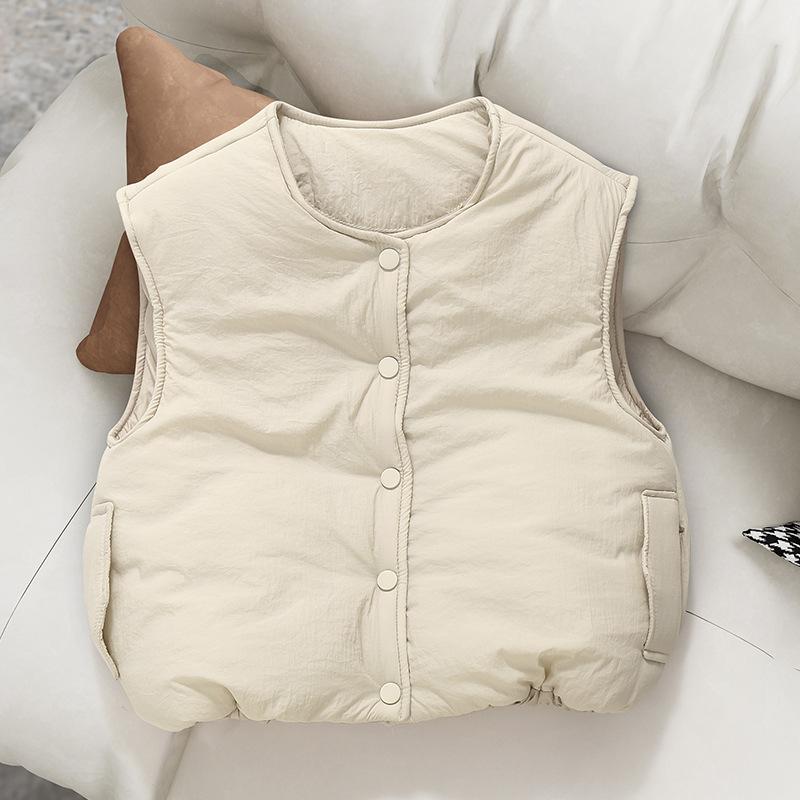 

Детский осенне-зимний жилет однотонный теплая одежда для малышей мальчиков девочек толстые жилеты верхняя одежда жилет 90