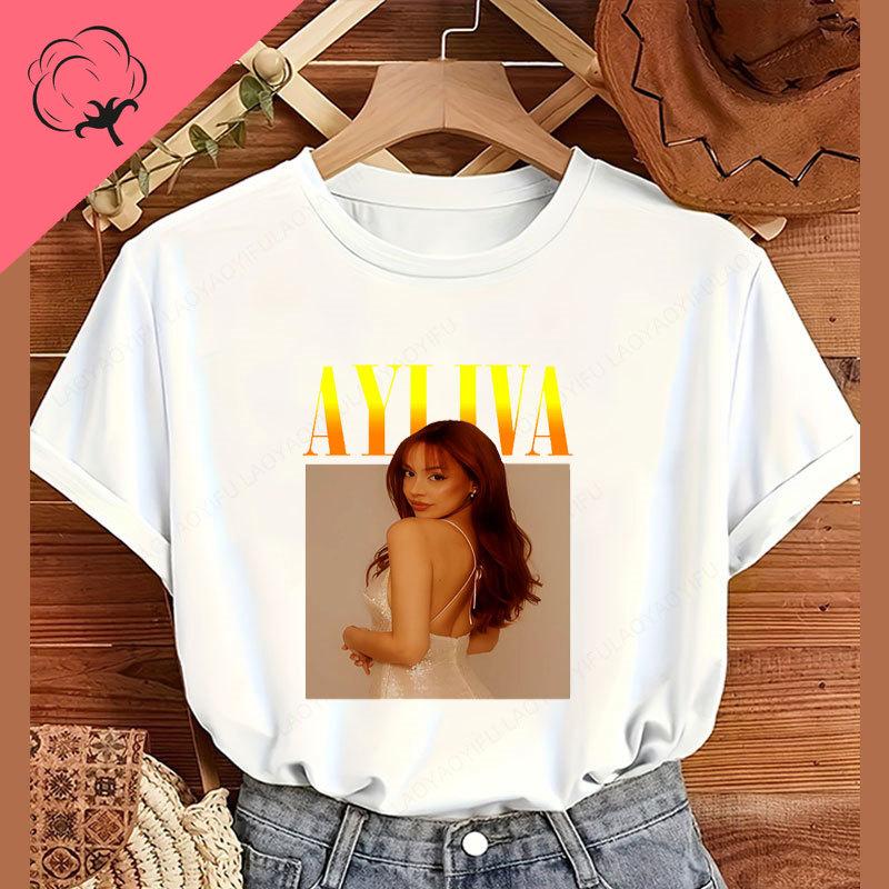 

GerUnisexy Singer Ayliva Fan Gift Birthday Gifts for Girlfriends Beautiful Ayliva Purple Series Graphic TShirts Cotton Clothing S