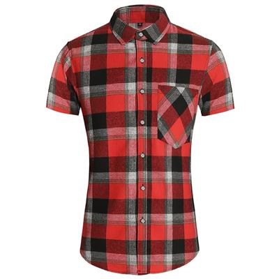 Summer Men's Fashion Plaid Shirt New Design Pocket Short Sleeve Shirts Mens Casual Business Office Work Dress Blouse 5XL 6XL 7XL