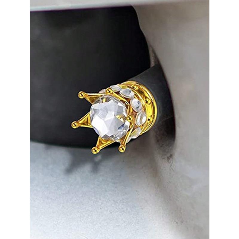 Rhinestone Decor Crown Shaped Car Tire Valve Cap