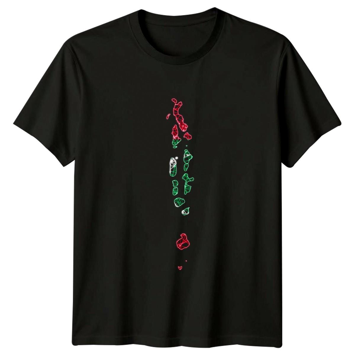 Maldives Map Polygonal Mesh T-Shirt Maldives Travel Gift For Him And Her M