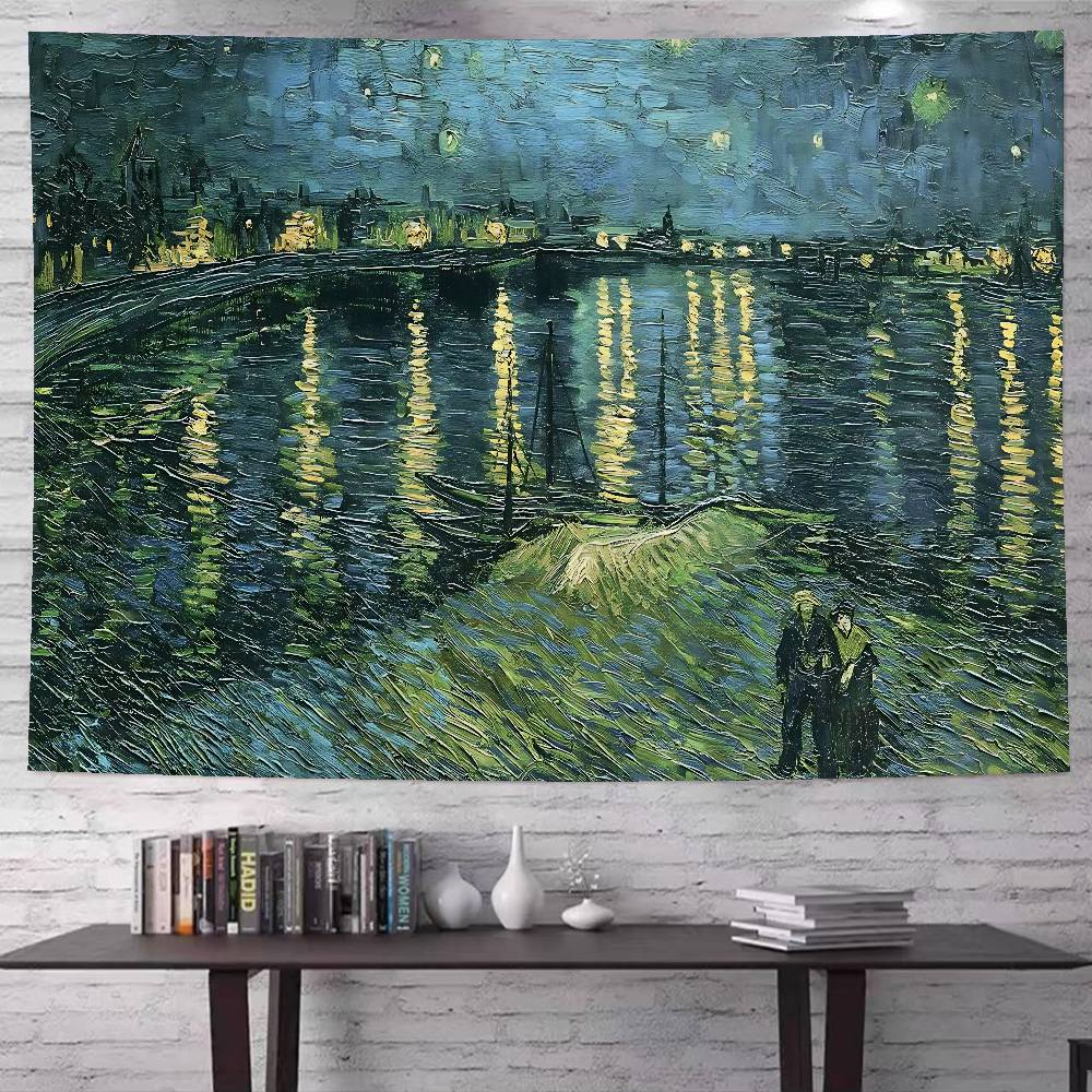 Van Gogh Oil Paintings DIY Wall Tapestry Hanging Tarot Hippie Wall Rugs Dorm Home Decor
