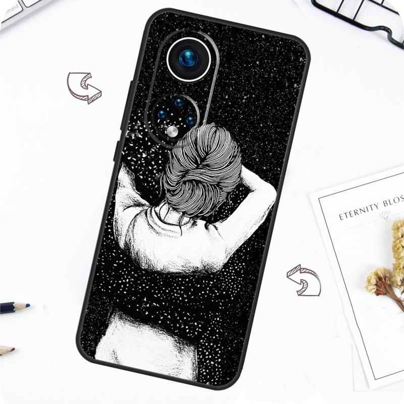 Black White Galaxys Aesthetic Case For Honor Magic 7 Lite 5 6 Pro Honor 200 50 70 90 Lite X8b X9a X8a X8 X9 X9c X9b Cover