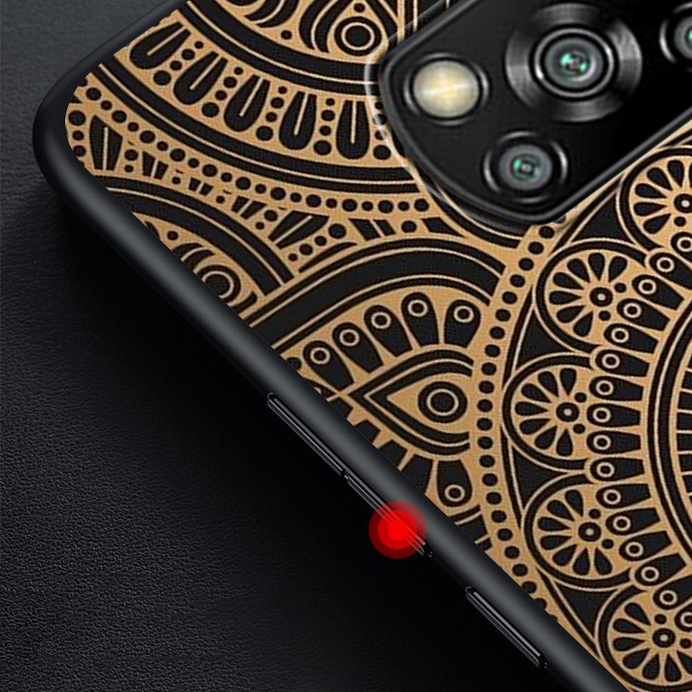 Blue Totem Flower Mandala Case for Xiaomi Poco X5 X3 NFC X4 Pro 5G F4 GT M5 M5s F3 Pocophone F1 Black Soft Phone Cover Mi 13 12T