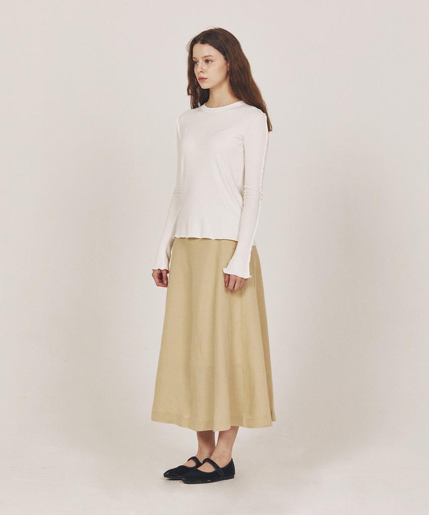 We Love Linen Flare Skirt_Beige