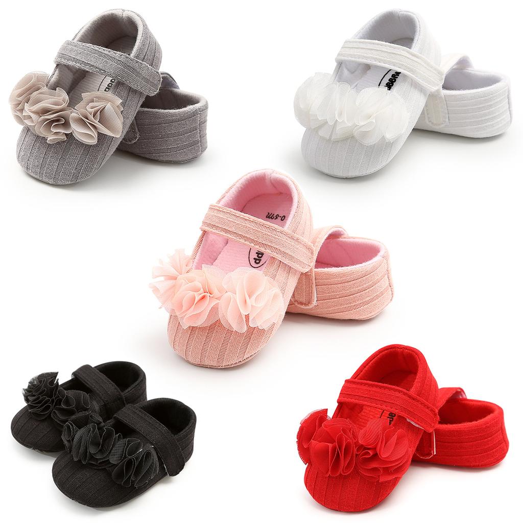 MYGGPP Small Flower Woolen Baby Princess Shoes Baby Shoes Soft Soled Toddler Shoes