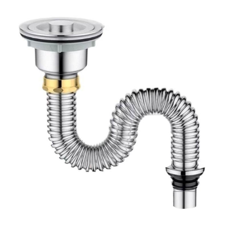 Sistema di scarico per lavello da cucina senza odori con elevata efficienza di flusso Tubo di scarico per lavello robusto Accessorio per uso domestico