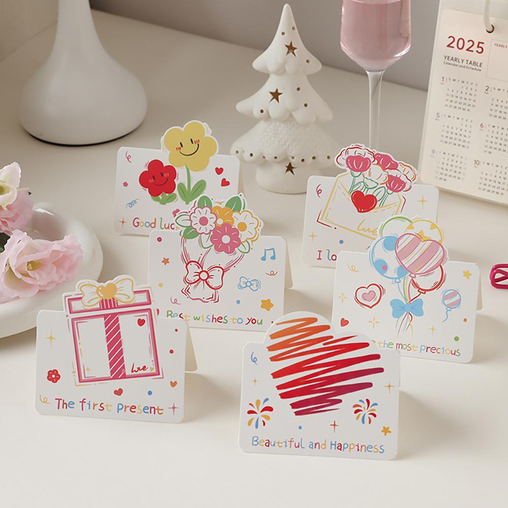 

6 pcs Simple and Simple Picture Greeting Card Qixi Valentine s Day Flower Shop Birthday Thank you Card Blessing Card