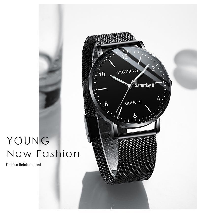 Ultra-thin Men's Trendy Mechanical & Quartz Waterproof Watch for Teenagers and Students