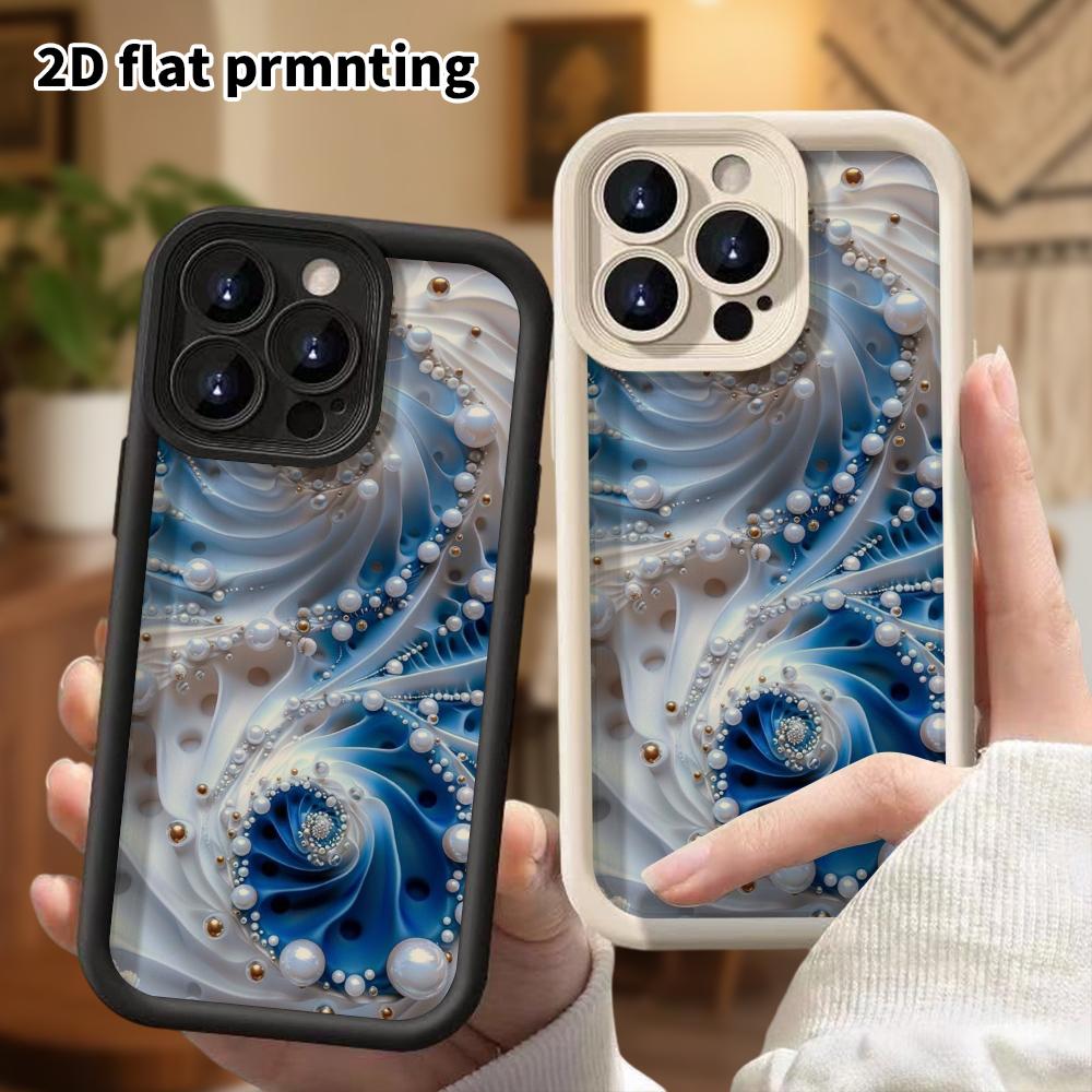 Phone Case: 2D Flat Design Suitable for iPhone 18 17 16 15 14 13 Pro Stepped Protective Case, Spiral Embossing, Christmas and Halloween Gift
