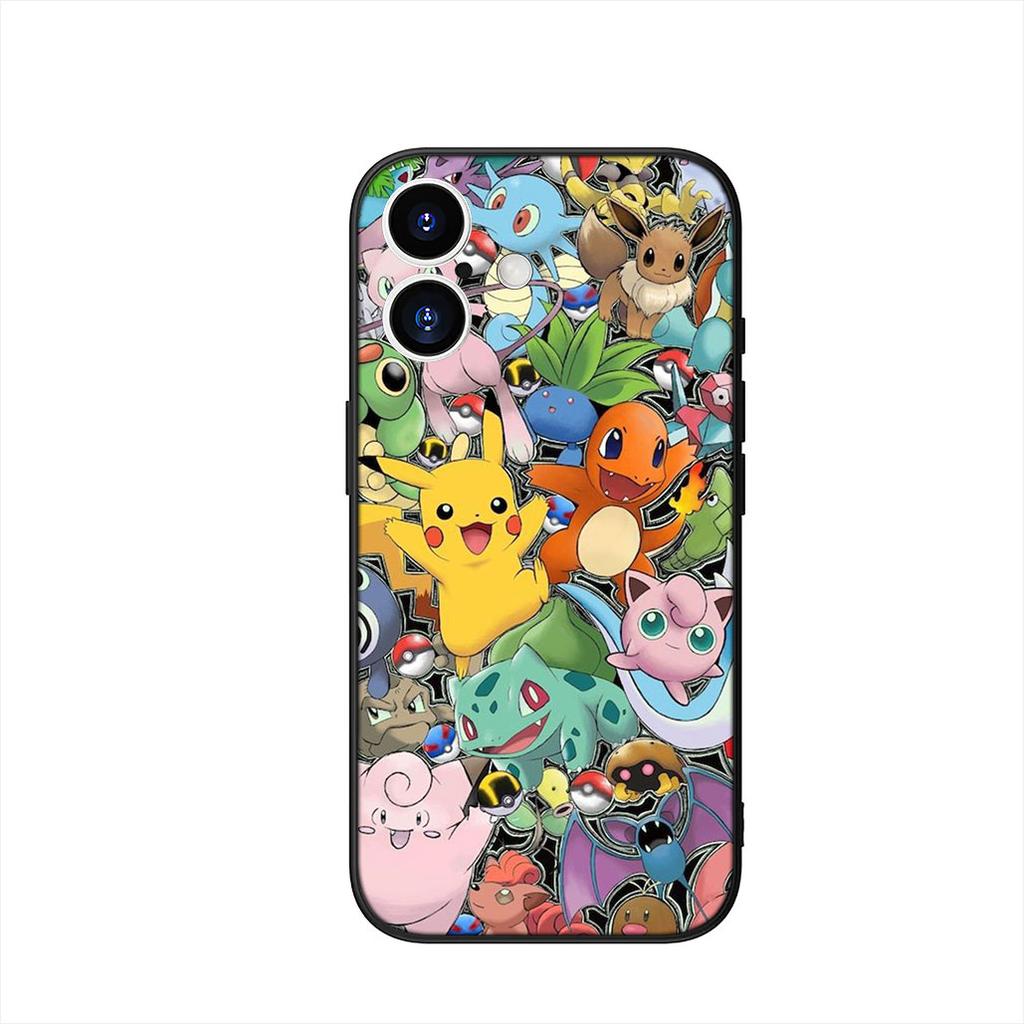 Cute P-Pokemons Bulbasaur P-Pikachus Phone Cover Case for Apple iPhone 16 15 14 Plus 13 12 Mini 17 Pro Max + 16E Air 16+ ProMax