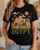 Ancient Egypt Shirt Pyramids Sphinx Camel Tee, Egyptian History Gift, Cairo Africa Travel Souvenir Graphic Apparel for Women Men Vintage Art