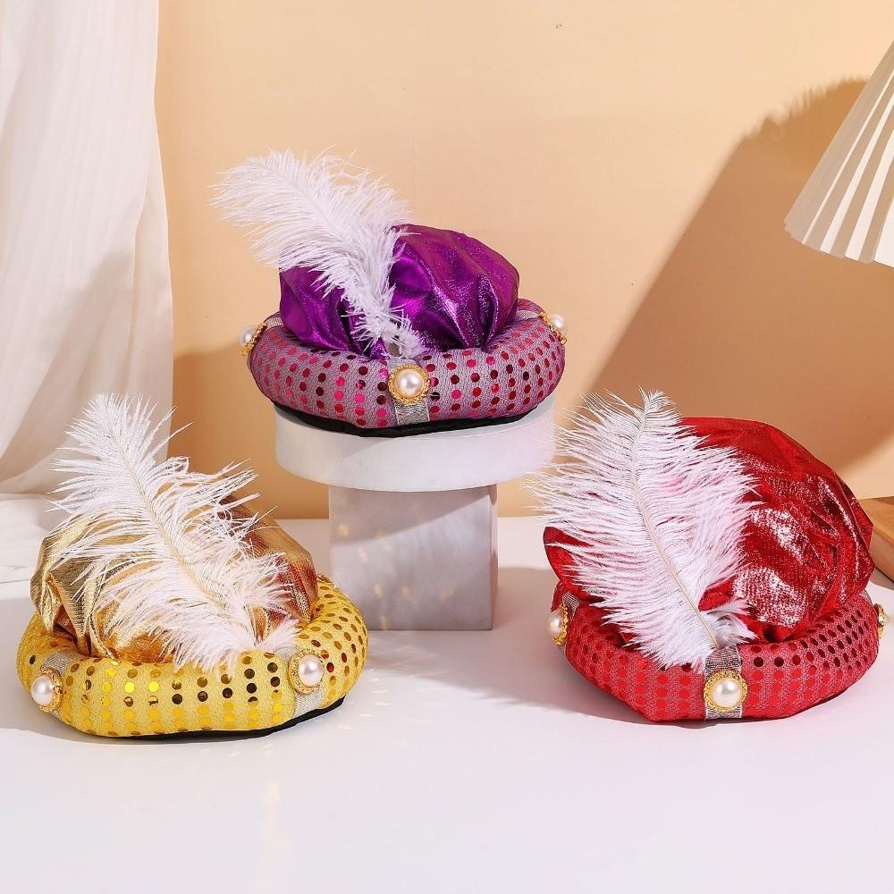 Headpiece Indian Cap Performance Props Aladdin Hat Decorative Turban Hats  Adult