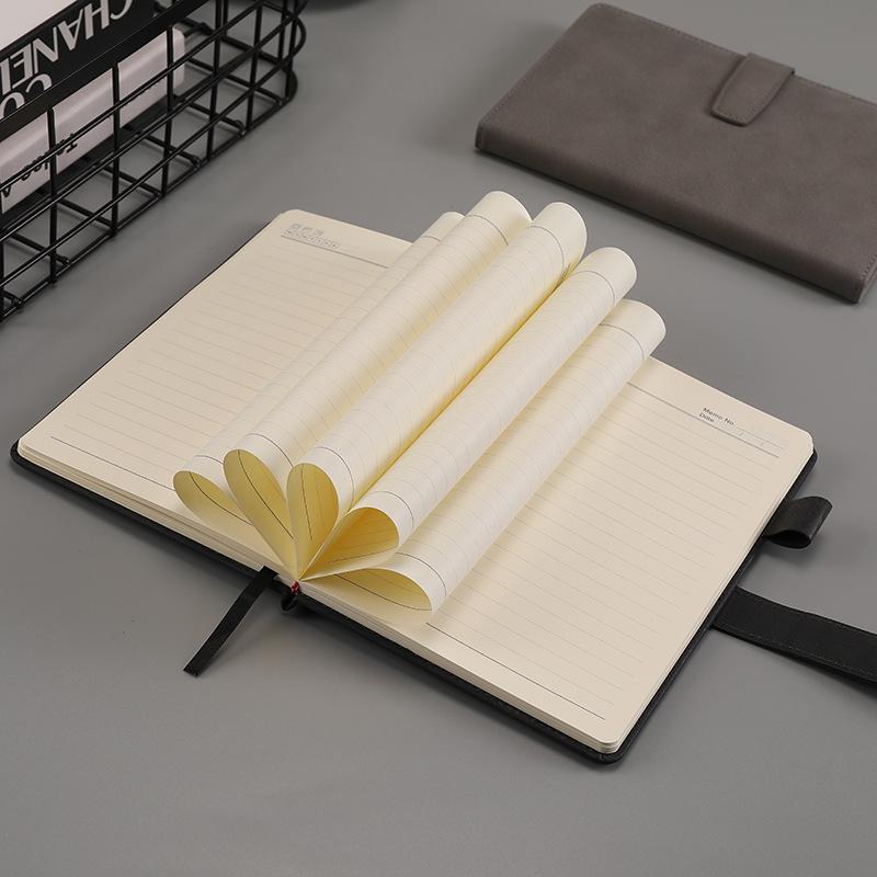 A5 Lambskin Business Notebook with Buckle & Custom Logo for Office Meetings