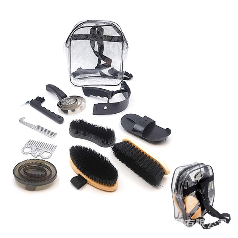 Stable Cleaning 10-Piece Horse Grooming Brush and Comb Set