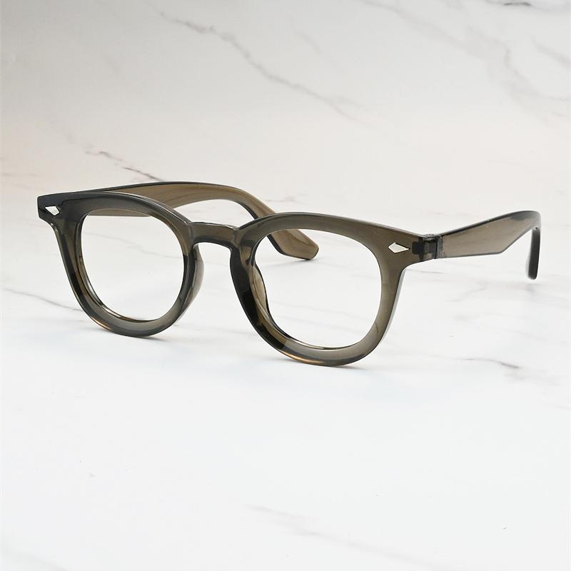

New Vintage Brand Design Rivets Round Men Frame Myopia Glasses Prescription Nearsight Anti Blue Light Women Near Sight Eyewear 0