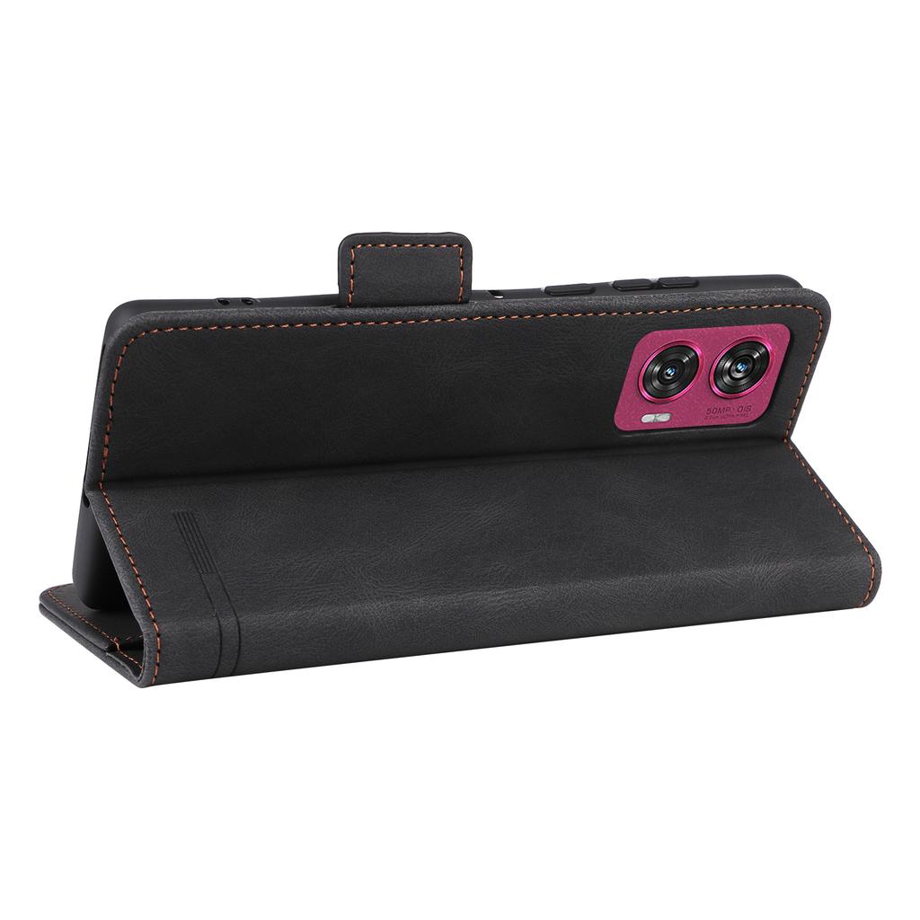 For Motorola Edge 50 Fusion 5G Wallet Case Hardware Decor Leather Phone Cover