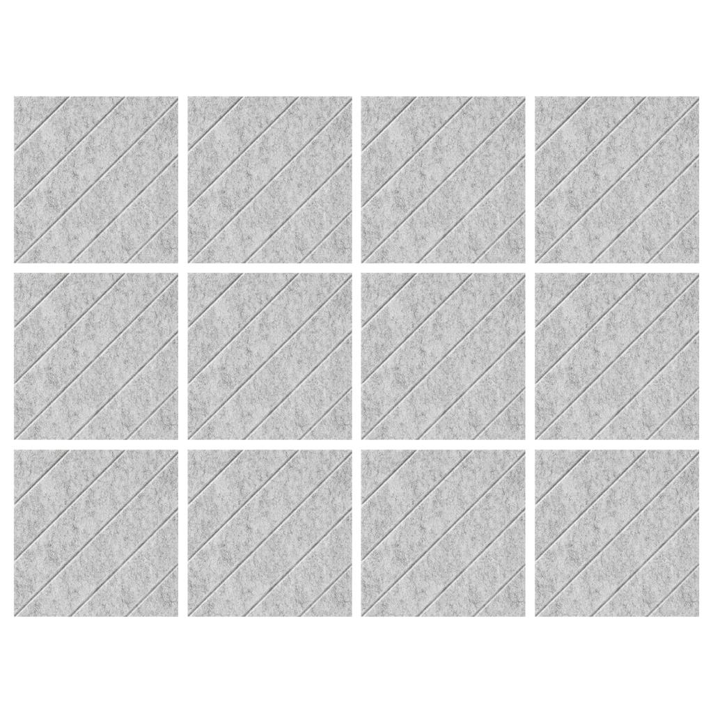 12 Pack Sound Insulation Foam Panels Polyester Texture Acoustics Treatments Wall Tiles Perfect for Living Room Studios