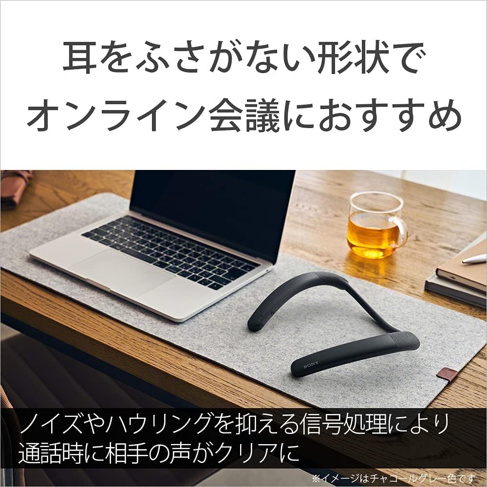 Sony Wireless Neckband Speaker SRS-NB10: Neck-worn style / Equipped with two high-performance microphones for teleworking / Lightweight for comfortabl