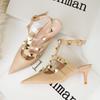 New Women Pumps Summer Fashion Sexy Rivets Pointed Toe Wedding Party High Heeled Shoes Woman Sandals Zapatos Mujer