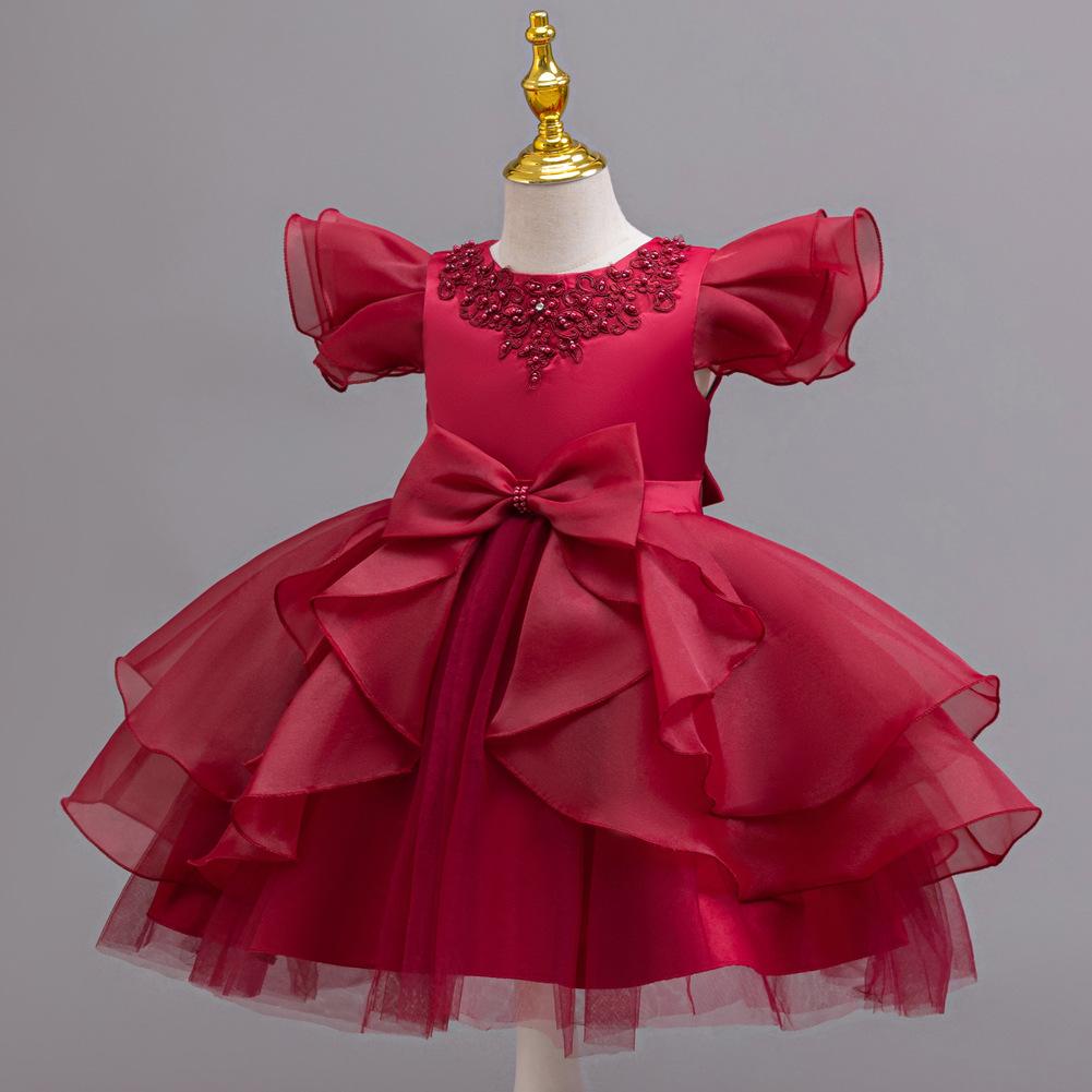 Christmas Models Children's Dresses Fluffy Middle and Large Children's Performance Dresses Dresses 368 Children's Princess Dresses Mesh Dresses