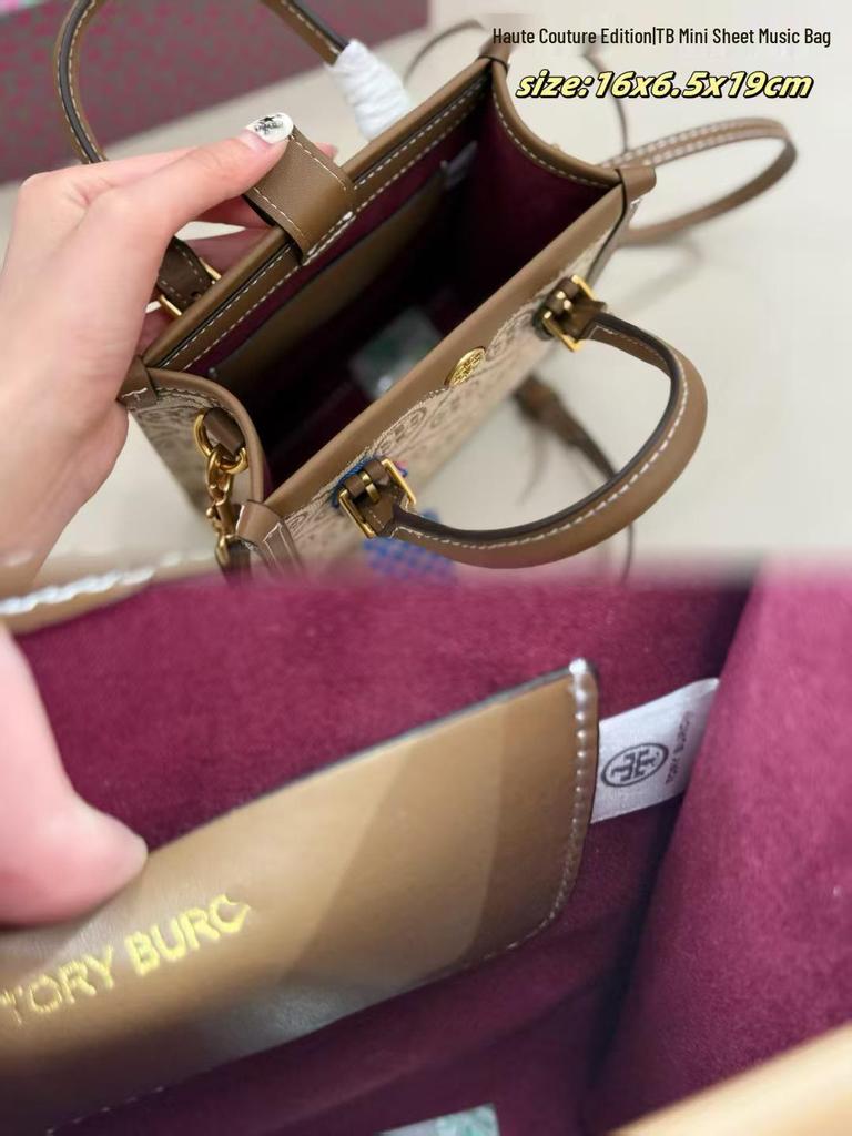 TB Mini Monogram Music Sheet Canvas Tote - Fashionable Handbag & Crossbody Bag for Women