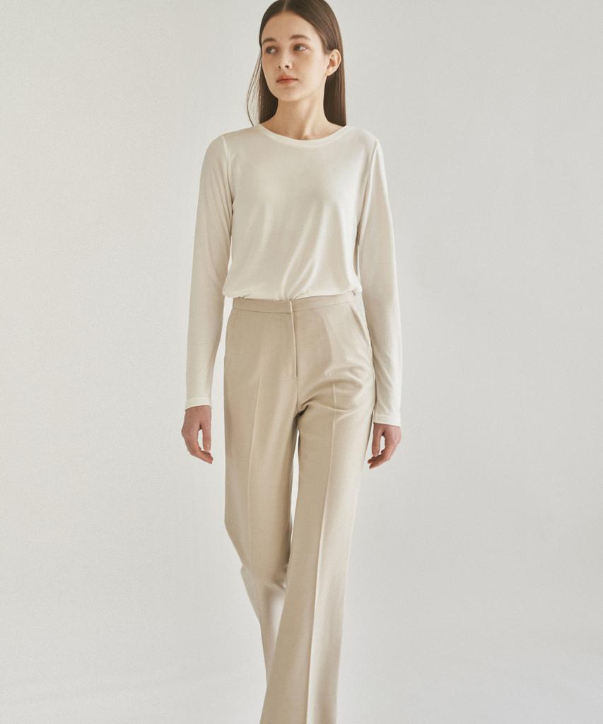 Kkeulle Summer Wool Slim Pants_Beige