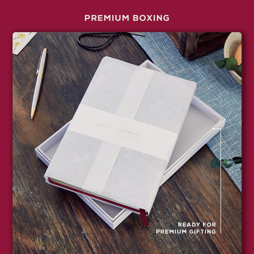 BEECHMORE BOOKS Liniertes Journal x A5 160 Liniertes Hardcover Leder Tagebuch Buch für Frauen und Schreib- und Arbeitsnotizbuch 120GSM Karton mit Geschenkbox