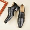 Fashion Men's Leather Oxford Shoes Lace-up Front Dress Shoes For Men Cap Toe Business Formal Black Tie Leather Shoes for Men 2024