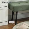 Bench Upholstered Bench with Corduroy Cover, Bed Bench with Metal Legs, Shoe Bench 100 x 36 x 45 cm Green