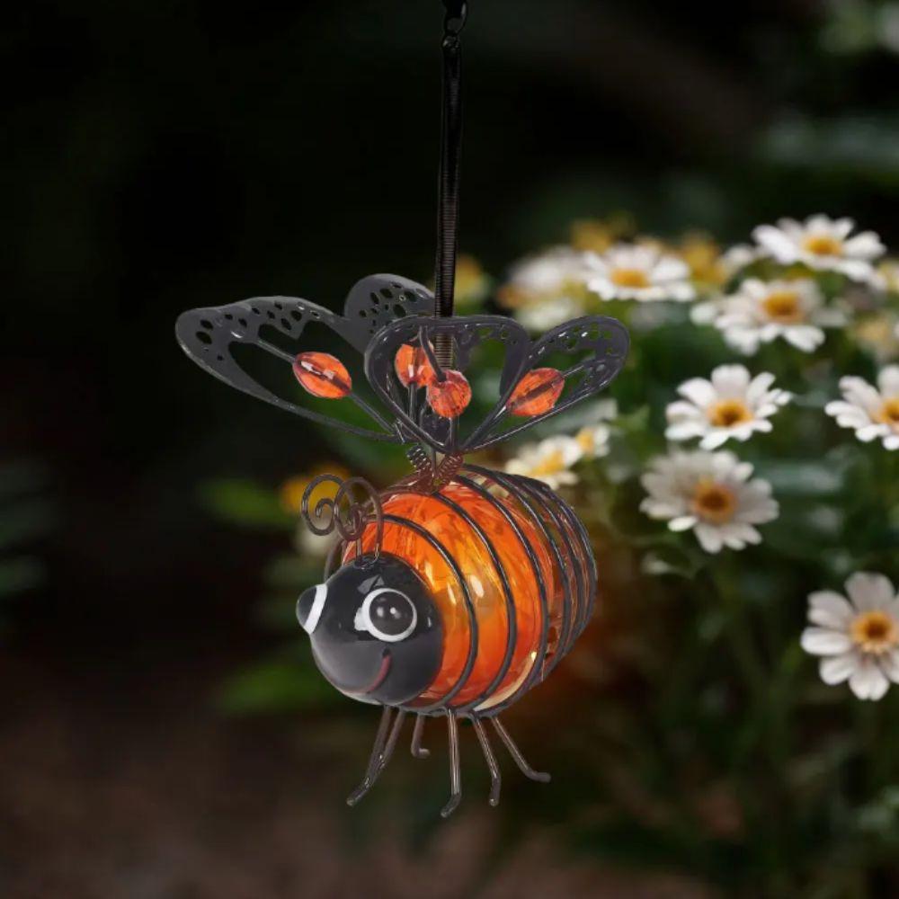 LED-Beleuchtung Solarbetriebenes Hängendes Bienenlicht Solarbetriebene LED-Insekten Bienen-Ornament Garten Dekoration