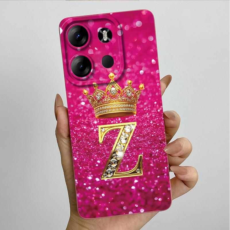 For Tecno Pop 7 Pro Pop7 BF6 BF7 Phone Case Crown Letter Back Cover Soft Liquid Silicone Fundas For Tecno Spark GO 2023 Bumper