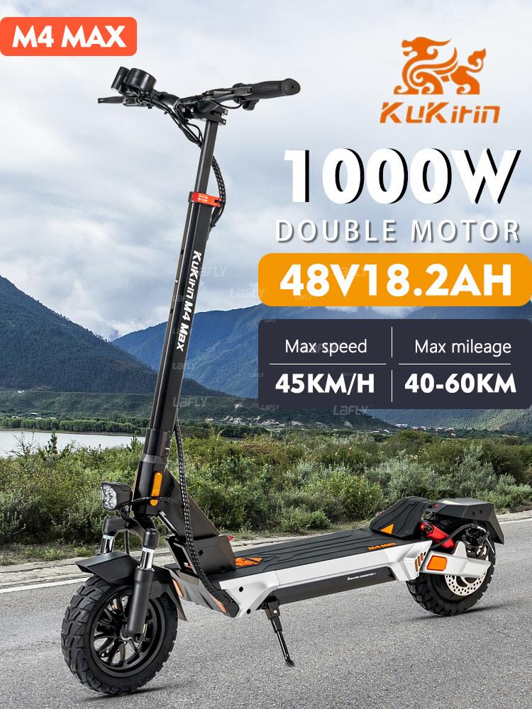 Kukirin M4 Max 2025 Nová 1000W 48V 18ah elektrická koloběžka Max rychlost 45 km/h dvojité hydraulické odpružení skládací elektrická koloběžka