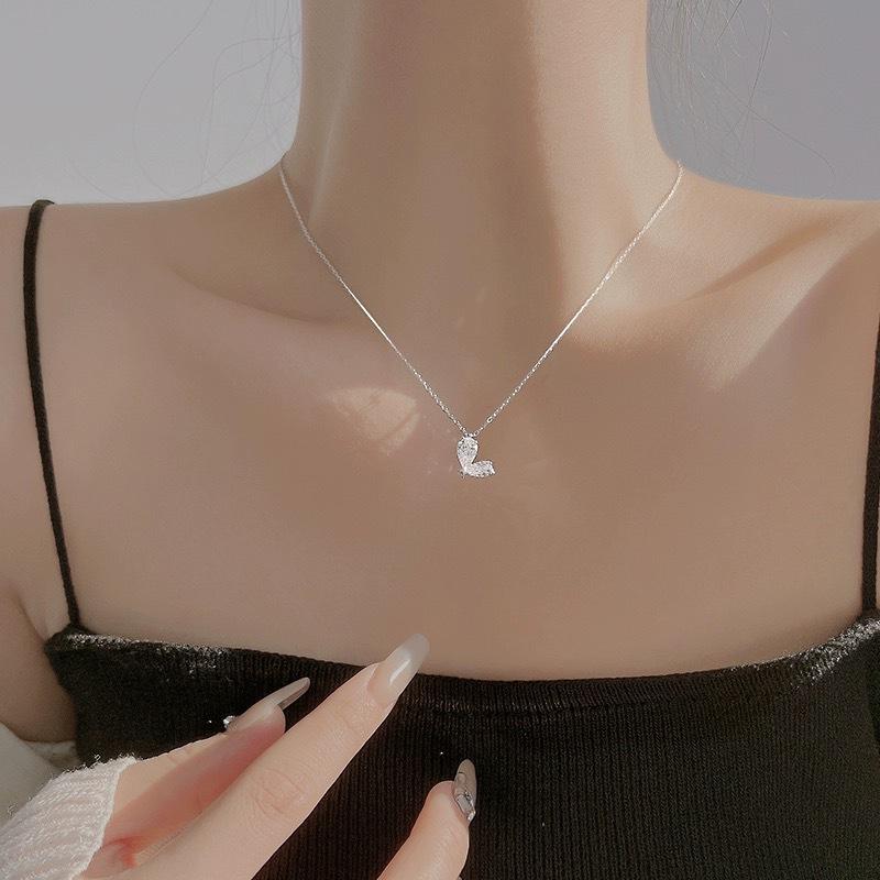 Halskette aus reinem 999er Sterlingsilber mit Sternzircon, Damenmode, All-Match-Schlüsselbeinkette, Ins-Stil, Anhänger mit speziellem Design