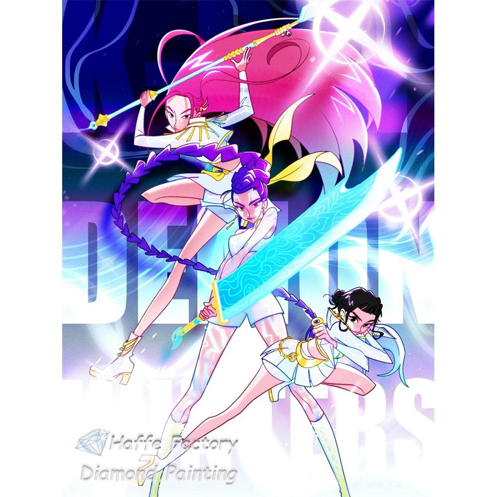 Kpop Łowcy Demonów Anime Malowanie Diamentowe 5d DIY Rumi Mira Zoey Kreskówkowa Dziewczyna Wzór Haftu Krzyżykowego Mozaika Dekoracja Domu