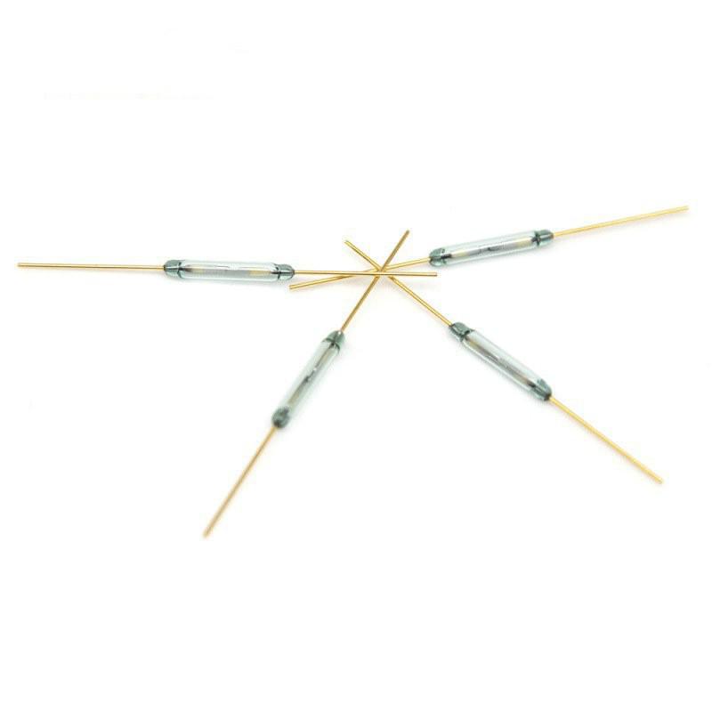 Gold-Electrode Green Reed Switch, Normally Open 2x10 Mm