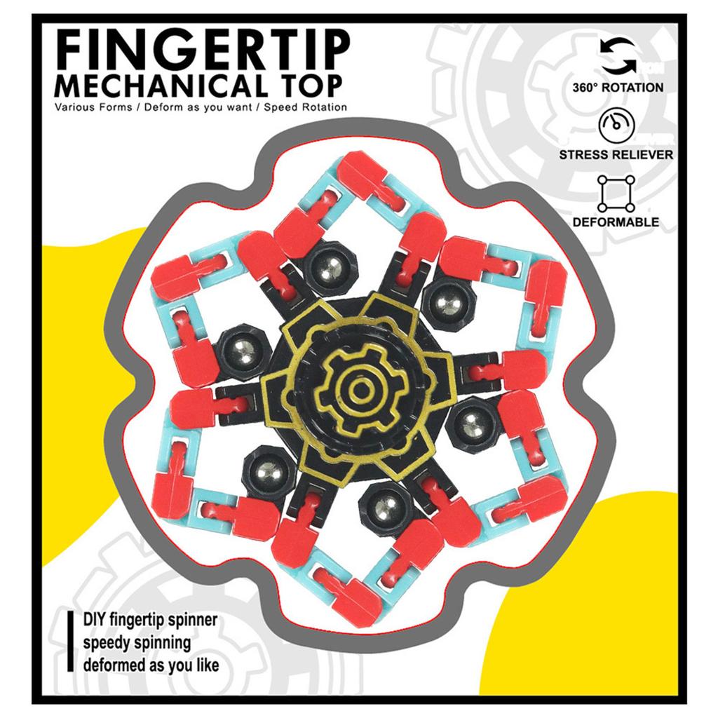 VBK - Spinners Sensory - Toy With DIY Transformable Chain Mechanical Robot Toys Glow In The Dark Spinning Top Stress Relief Toy For Kids Teens