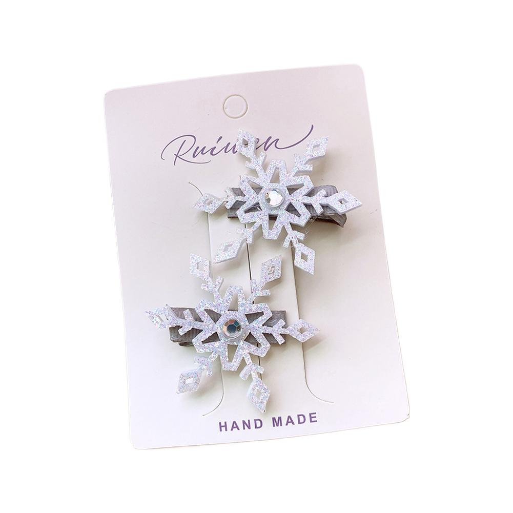

2Pcs New Princess Snowflake Girls Lovely Hairpins Children Headwear Hairgrip Hair Clips Barrettes Hair Accessories Plastic