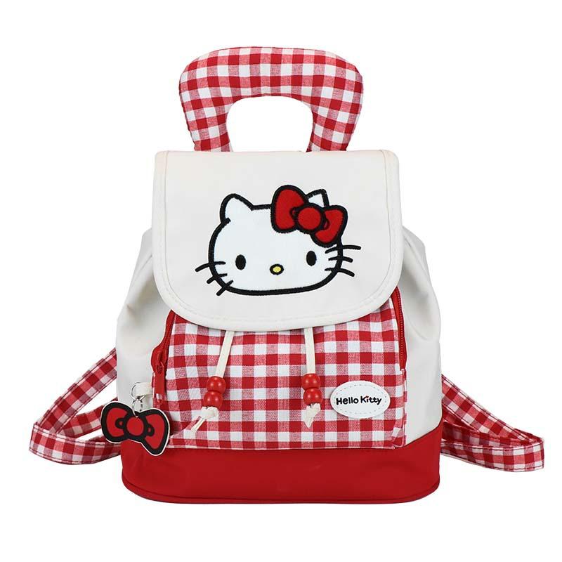 Children'S Backpack Cartoon Cute Kitten Boys And Girls Backpack Foreign Style Plaid Primary School Bag