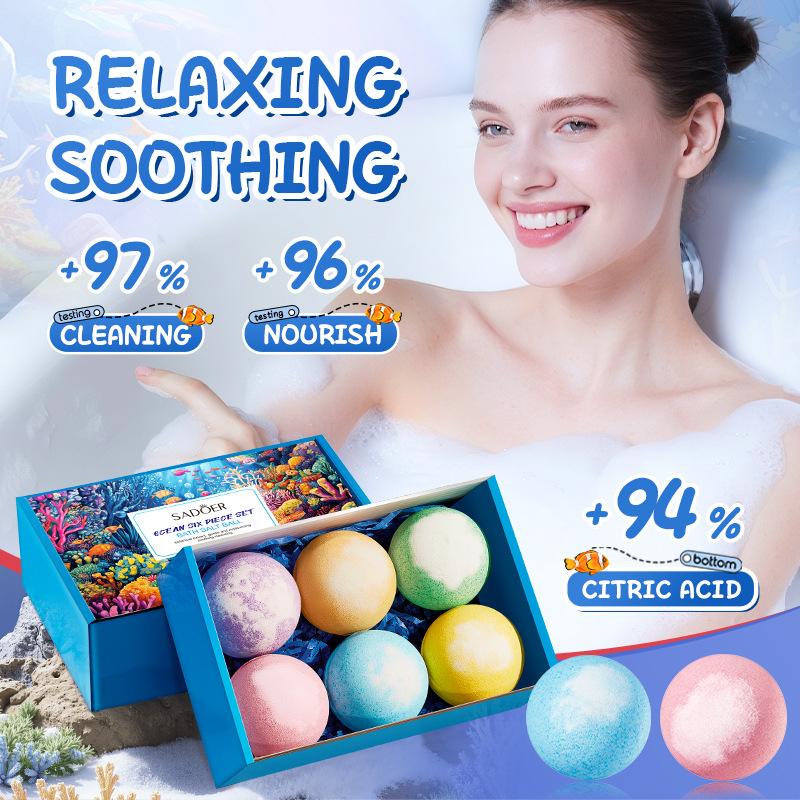 Ocean 6-piece Bath Salt Ball, Cleansing Body Fragrance Bath Salt Ball Skin Care Products