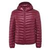 CLAZOLIY Daunenjacke mit Kapuze, Ultraleichte Daunenjacke, Leicht, Einfarbig, Warm, Kälteschutz, Aufbewahrungstasche Inklusive, CL138, Herren, Herbst/Winter (XL, Rot)