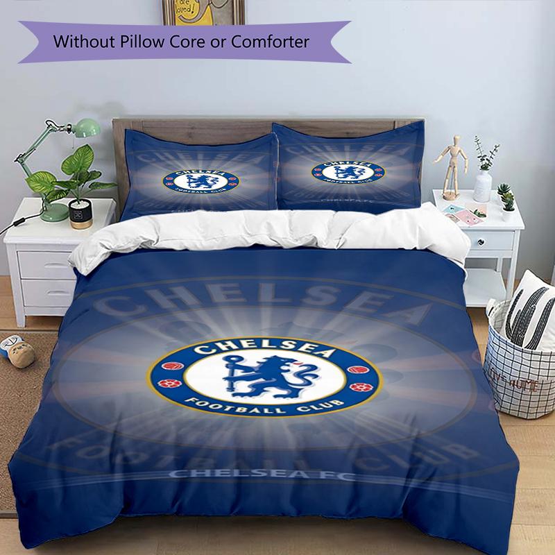 3pcs Duvet Cover Set (1*Duvet Cover + 2*Pillowcase, Without Core),football club.C Print Bedding Set, Bedroom Decor, All‑Season, Birthday Gift